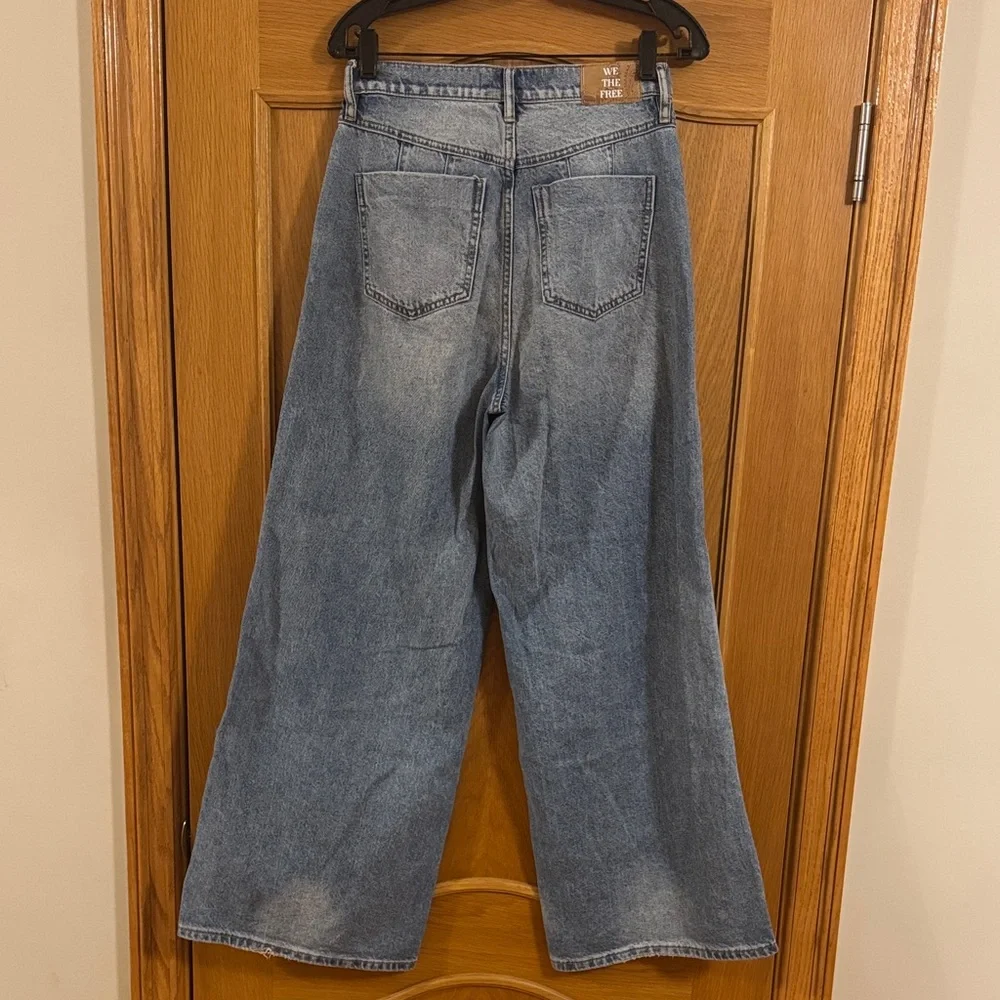 Free People Light Wash Wide Leg Jeans - Picture 7 of 13